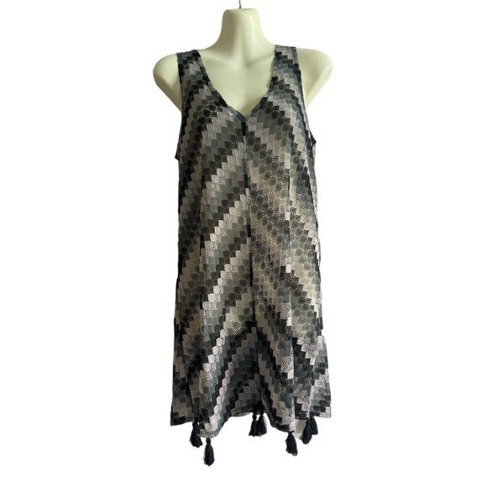 Black and Gray Crochet Cover Up Dress No Labels No Tags Size M